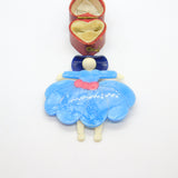 Lea Stein Paris Cowgirl with Hat & Dress Brooch Pin Vintage c1960