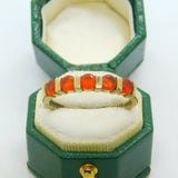 9ct Yellow Gold Five-Stone Fire Opal Dress Ring Vintage c1990 London