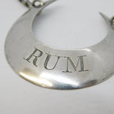 George III Sterling Silver Crescent Form Rum Decanter Label Antique 1806 Birmingham