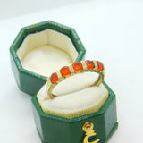 9ct Yellow Gold Five-Stone Fire Opal Dress Ring Vintage c1990 London