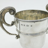 Victorian Sterling Silver Scroll Handle Trophy Cup Antique 1901 Birmingham