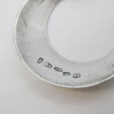George III Sterling Silver Crescent Form Rum Decanter Label Antique 1806 Birmingham
