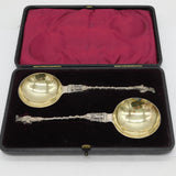 Victorian Pair of Sterling Silver Apostle Dessert Spoons Antique 1901 Chester