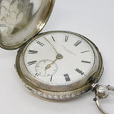 Victorian Large Sterling Silver Full-Hunter Pocket Watch Antique 1897 Chester