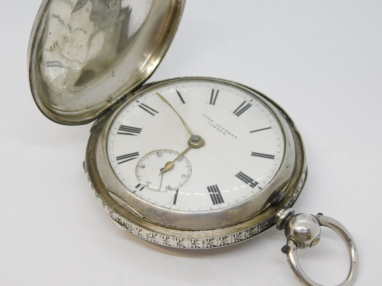 Victorian Large Sterling Silver Full-Hunter Pocket Watch Antique 1897 Chester