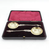 Victorian Pair of Sterling Silver Apostle Dessert Spoons Antique 1901 Chester