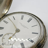 Victorian Large Sterling Silver Full-Hunter Pocket Watch Antique 1897 Chester