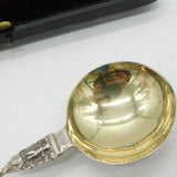 Victorian Pair of Sterling Silver Apostle Dessert Spoons Antique 1901 Chester