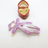 Fashionable Lady In Purple Lea Stein Paris Brooch Pin Vintage c1960