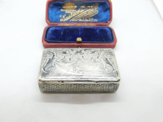 Victorian Russian 84 .875 Silver & Niello Enamel Snuff Box City Scene Moscow