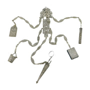 19th Century French Silver Plated Multi-Tool Sewing Chatelaine Antique c1860