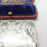 Victorian Russian 84 .875 Silver & Niello Enamel Snuff Box City Scene Moscow