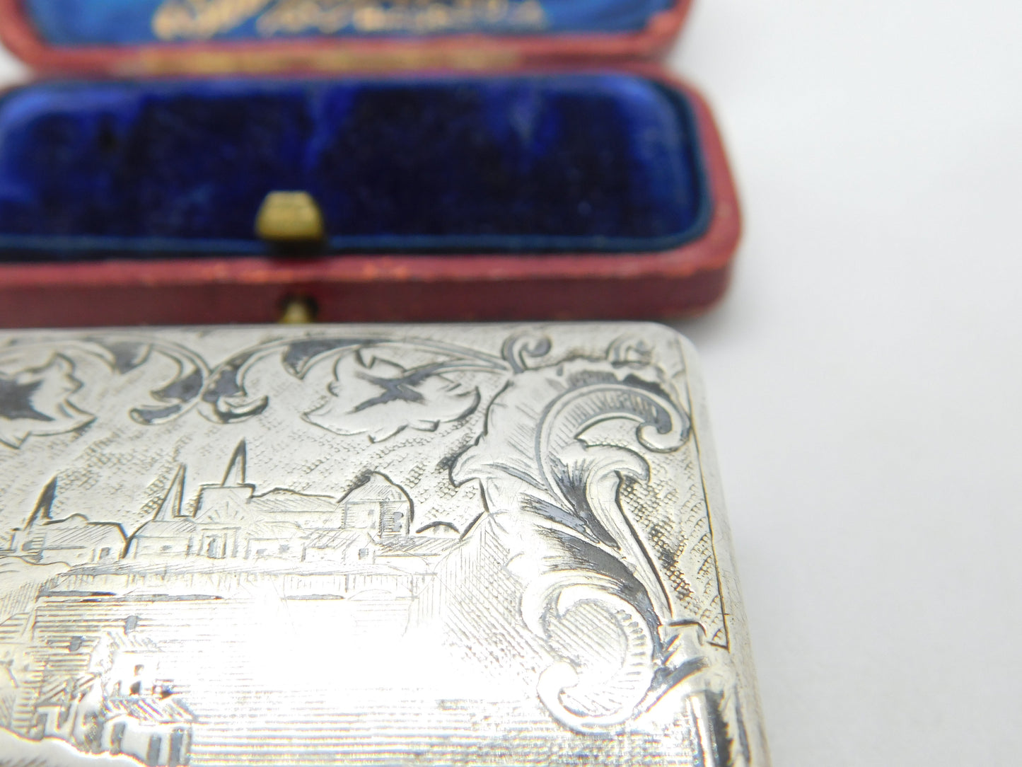 Victorian Russian 84 .875 Silver & Niello Enamel Snuff Box City Scene Moscow