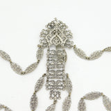 19th Century French Silver Plated Multi-Tool Sewing Chatelaine Antique c1860