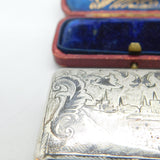Victorian Russian 84 .875 Silver & Niello Enamel Snuff Box City Scene Moscow