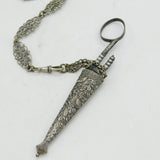19th Century French Silver Plated Multi-Tool Sewing Chatelaine Antique c1860