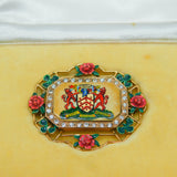 Edwardian Boxed 9ct Gold Enamel & Sapphire Mayoress of Gloucester Brooch Antique