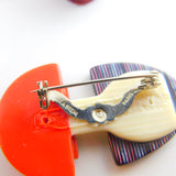 Lea Stein Paris Marked Ladies Face Brooch Pin Vintage c1960