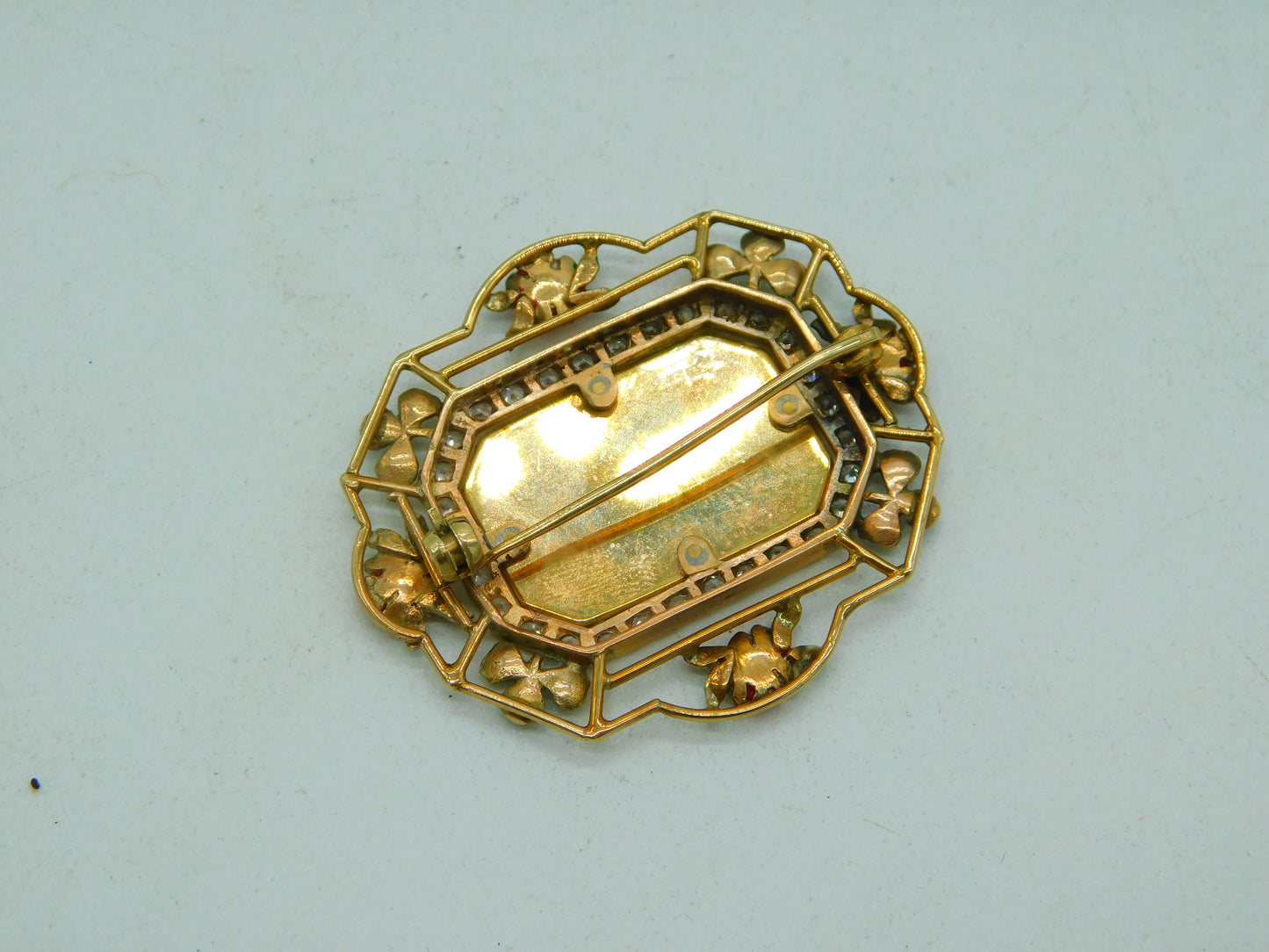 Edwardian Boxed 9ct Gold Enamel & Sapphire Mayoress of Gloucester Brooch Antique