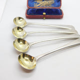 Set of 4 Georgian Sterling Silver 'C' Initial Mustard Spoons 1800 London Antique
