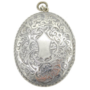 Victorian Large Aesthetic Sterling Silver Sweetheart Locket Antique c1880