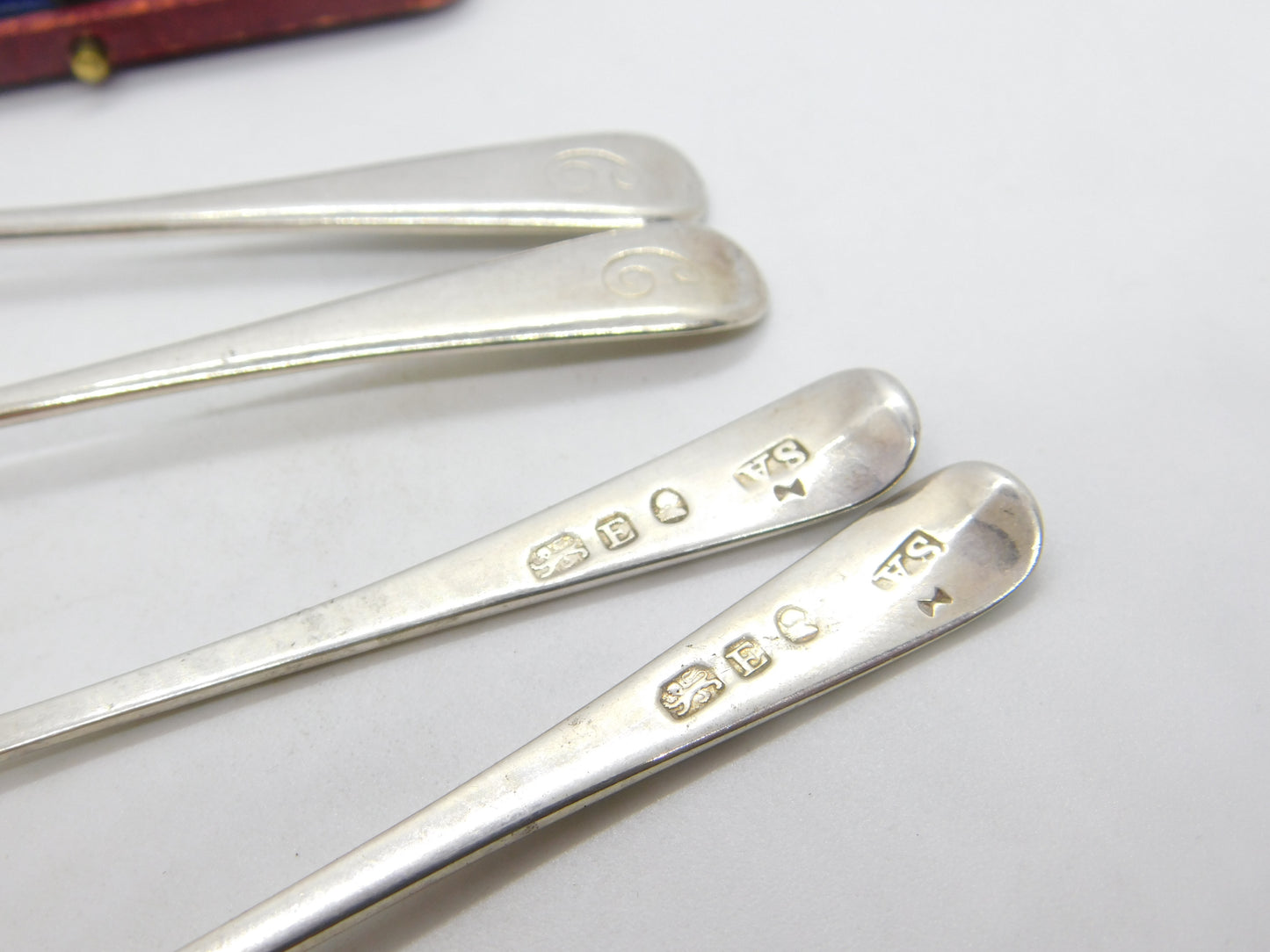 Set of 4 Georgian Sterling Silver 'C' Initial Mustard Spoons 1800 London Antique