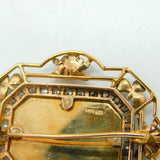 Edwardian Boxed 9ct Gold Enamel & Sapphire Mayoress of Gloucester Brooch Antique