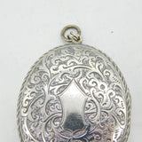 Victorian Large Aesthetic Sterling Silver Sweetheart Locket Antique c1880