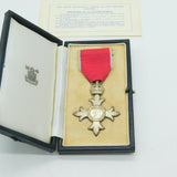 Original Boxed M.B.E Medal King George V Sterling Silver c1935 Antique