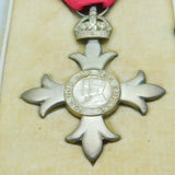 Original Boxed M.B.E Medal King George V Sterling Silver c1935 Antique