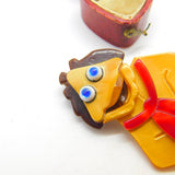 Lea Stein Paris Marked Muppets Cartoon Frog Brooch Pin Vintage c1960
