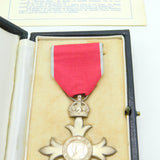 Original Boxed M.B.E Medal King George V Sterling Silver c1935 Antique