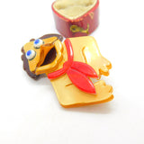 Lea Stein Paris Marked Muppets Cartoon Frog Brooch Pin Vintage c1960