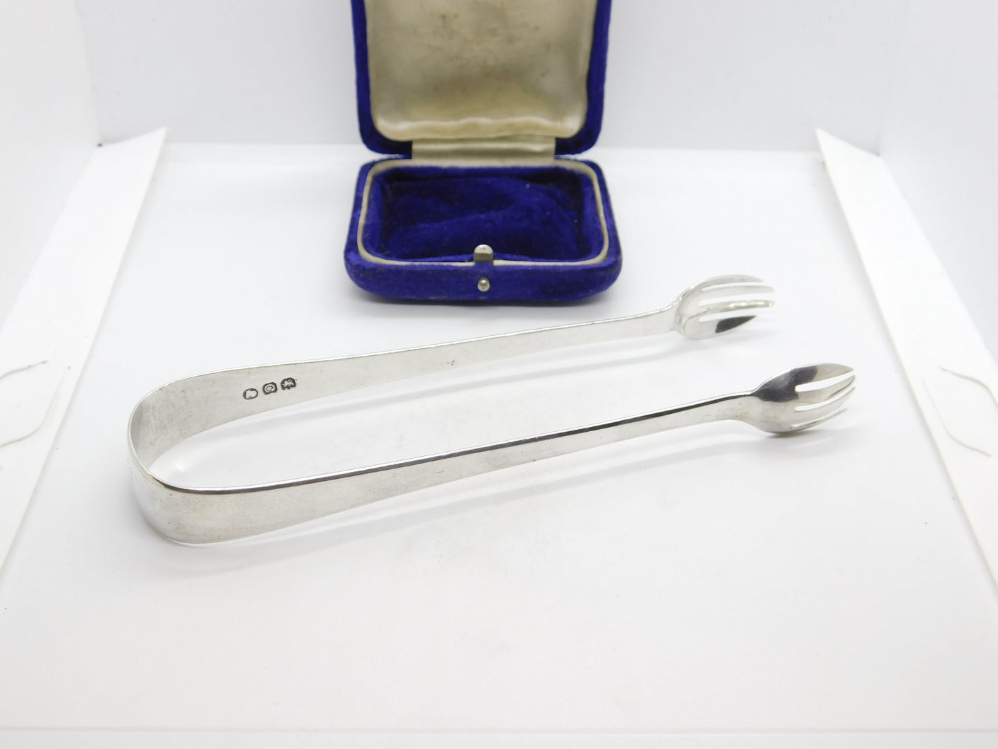 Georgian Sterling Silver Fork End Anchovy Tongs 1798 London George Deighton