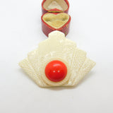 Iconic Art Deco Symbol Lea Stein Paris Brooch Pin Vintage c1960