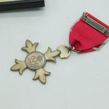 Original Boxed M.B.E Medal King George V Sterling Silver c1935 Antique