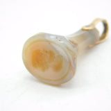 George III 9ct Rose Gold Carved Agate Trumpet Intaglio Fob Seal Antique c1800