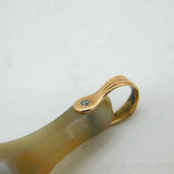 George III 9ct Rose Gold Carved Agate Trumpet Intaglio Fob Seal Antique c1800