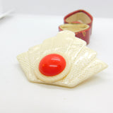Iconic Art Deco Symbol Lea Stein Paris Brooch Pin Vintage c1960