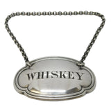 Victorian Sterling Silver Whisky Decanter Label Antique 1851 Birmingham