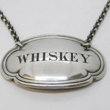Victorian Sterling Silver Whisky Decanter Label Antique 1851 Birmingham