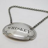 Victorian Sterling Silver Whisky Decanter Label Antique 1851 Birmingham