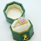 9ct Yellow Gold & Doublet Opal Signet Ring Antique c1920 Art Deco