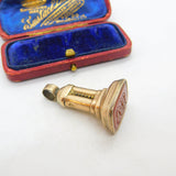 Victorian Large Rolled Gold Carved Carnelian Intaglio Fob Seal Antique c1860