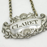 Victorian Sterling Silver Claret Wine Decanter Label Antique 1838 London