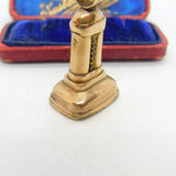 Victorian Large Rolled Gold Carved Carnelian Intaglio Fob Seal Antique c1860