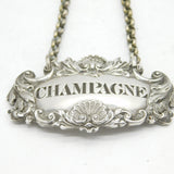 Victorian Sterling Silver Champagne Wine Decanter Label Antique 1838 London