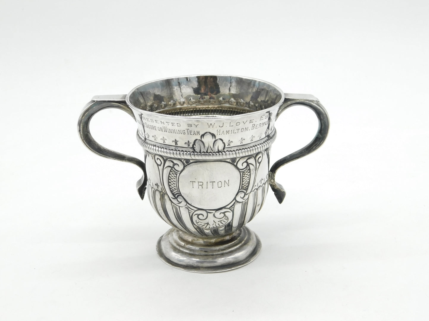 George I Sterling Silver Fleur-de-Lis Loving Cup Antique c1721 Thomas Tearle London