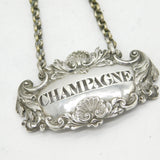 Victorian Sterling Silver Champagne Wine Decanter Label Antique 1838 London