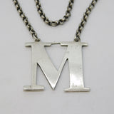 Victorian Sterling Silver 'M' Madeira Decanter Label Antique 1844 Birmingham